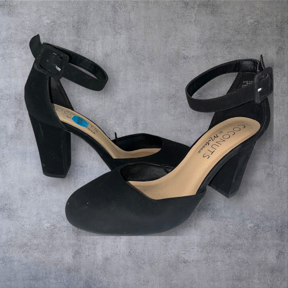 Rare Size! Coconuts by Matisse Women's City Black Strap Heels | New | Sz 10W